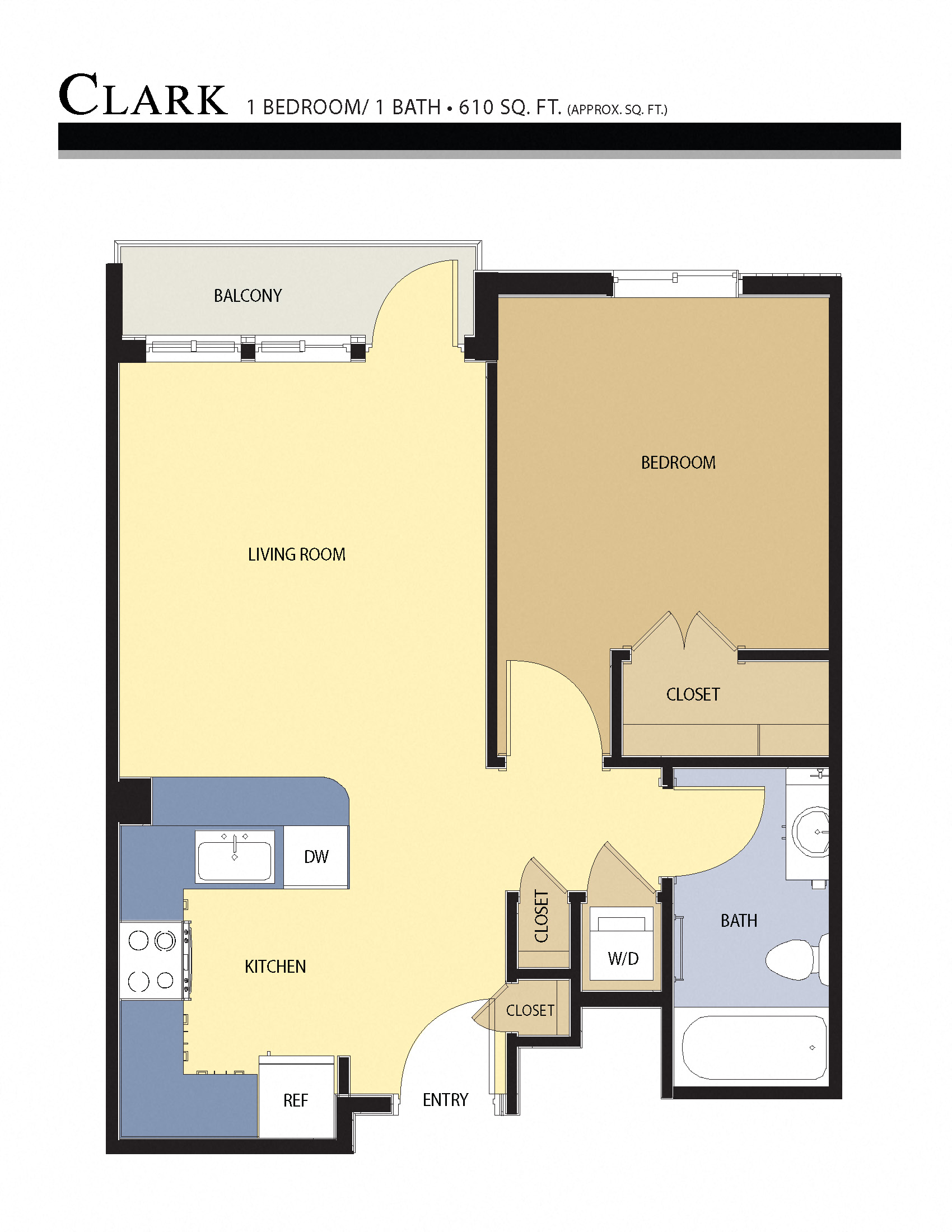 Clark Floor Plan Liberty Crest Apartments Salt Lake City Utah